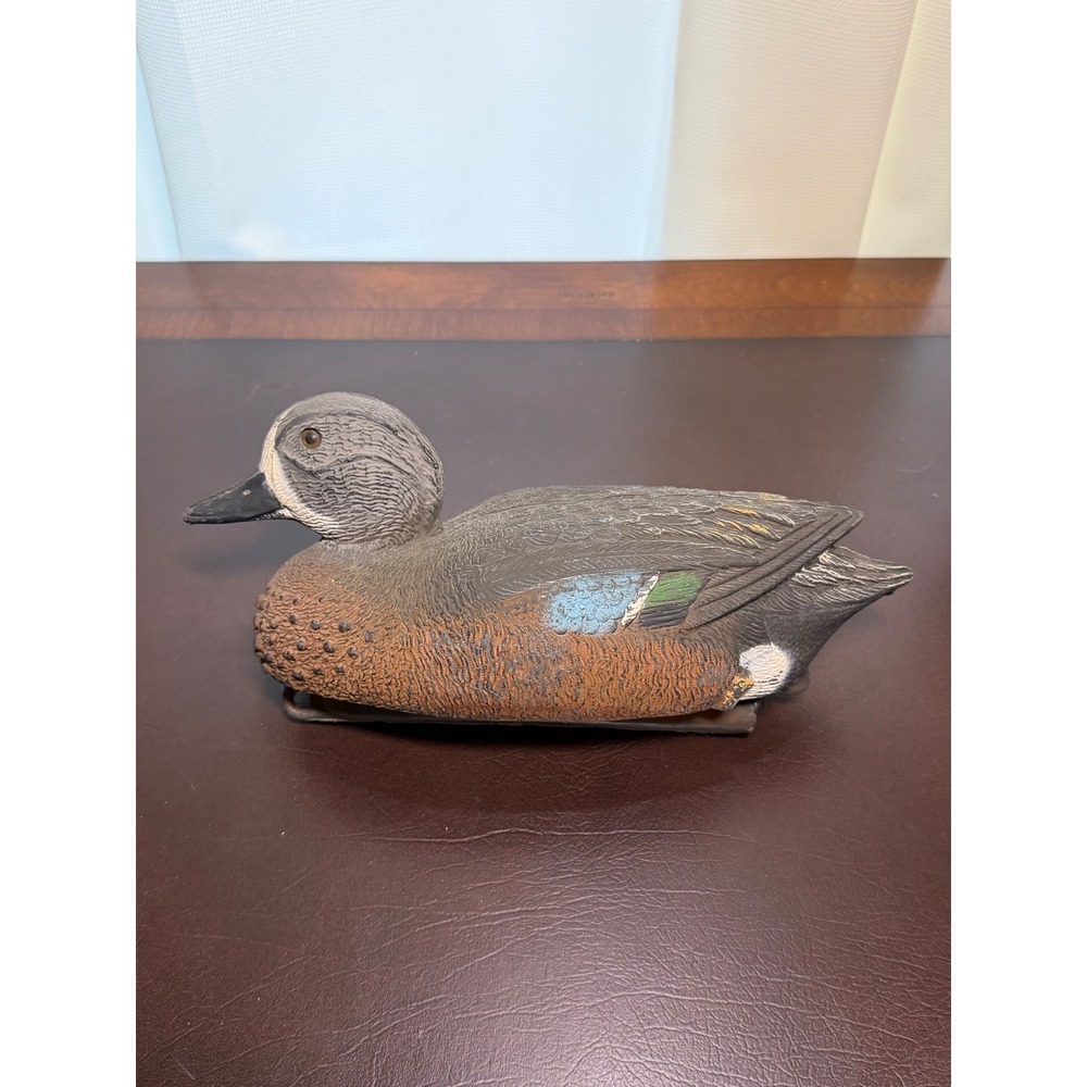 Vintage Carry-Lite Blue Wing Teal Drake Duck Decoy Made in Italy Weighted Keel